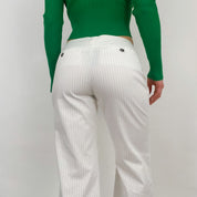 Y2K White Striped Trousers
