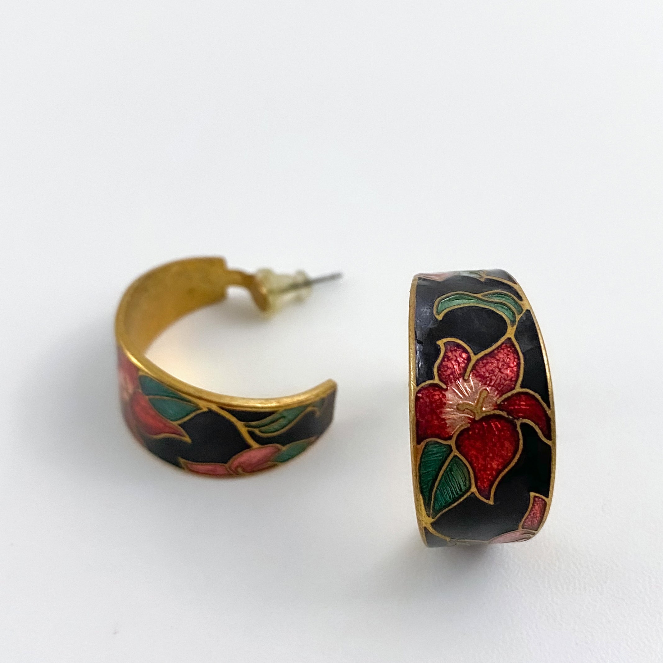 Poinsettia Gold Hoops