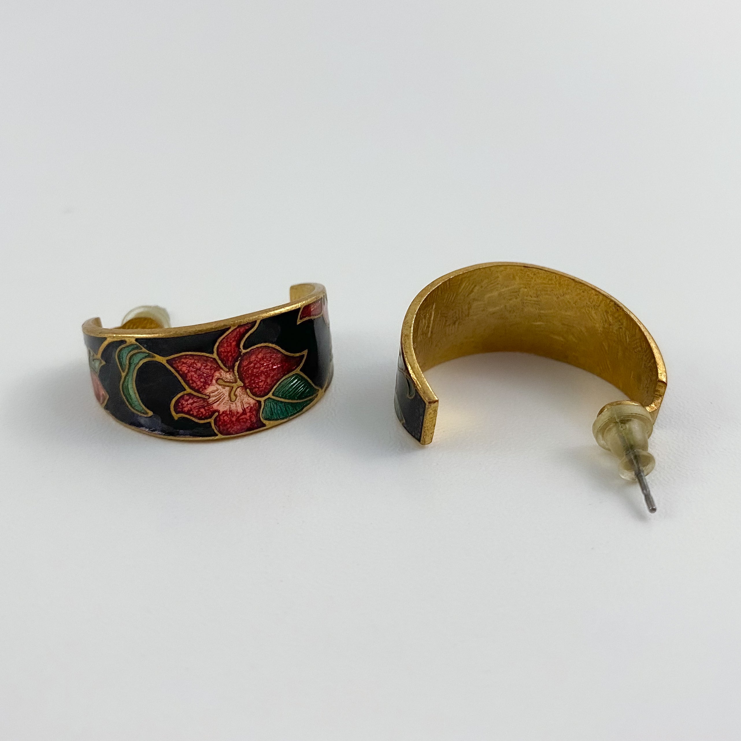 Poinsettia Gold Hoops