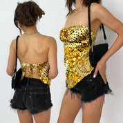 open back leopard top - medium