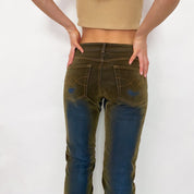 Y2K Brown Velvet Flocked Pants
