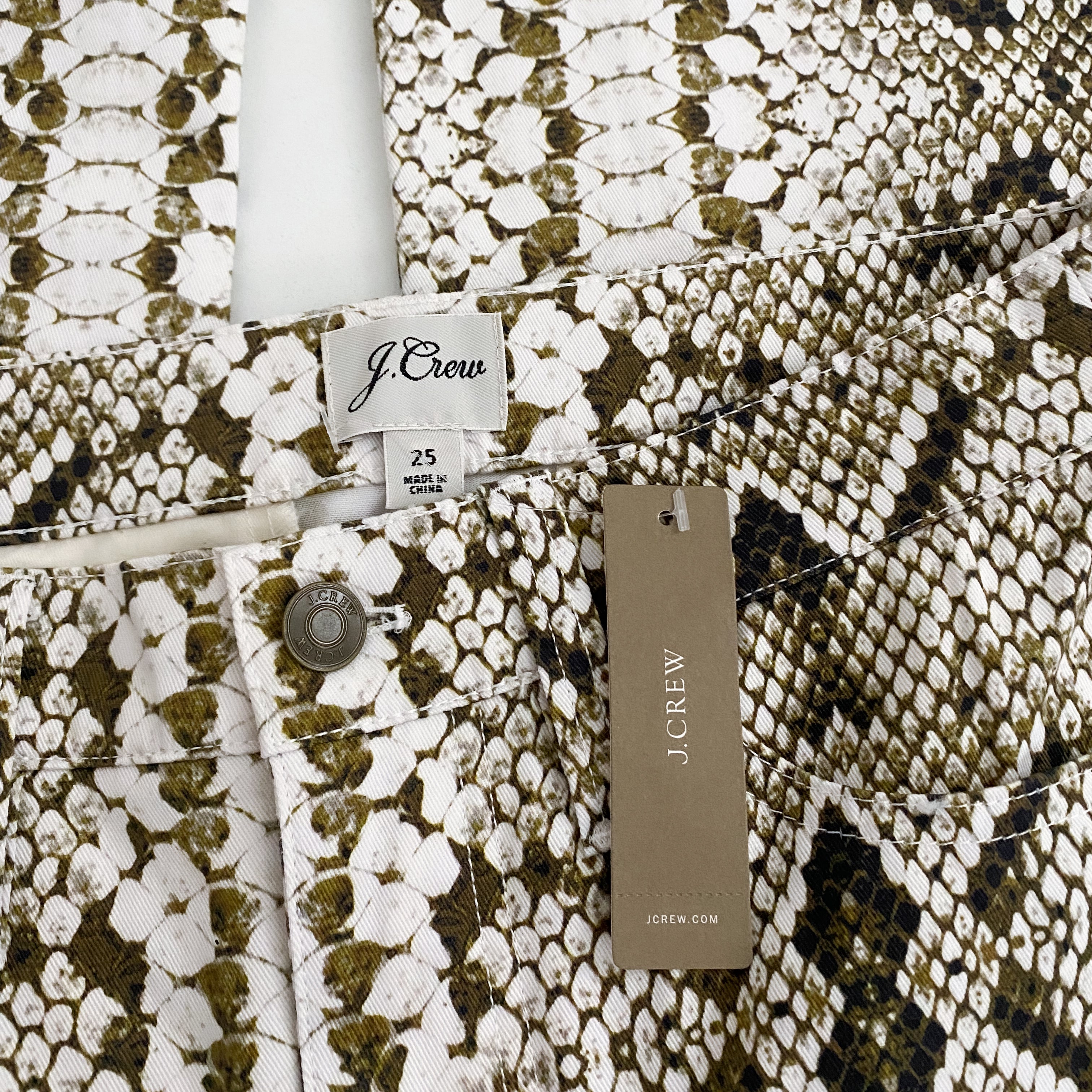 Olive Snakeskin High Rise Pants - Small