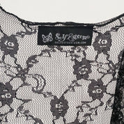 Y2K Black Floral Lace Top