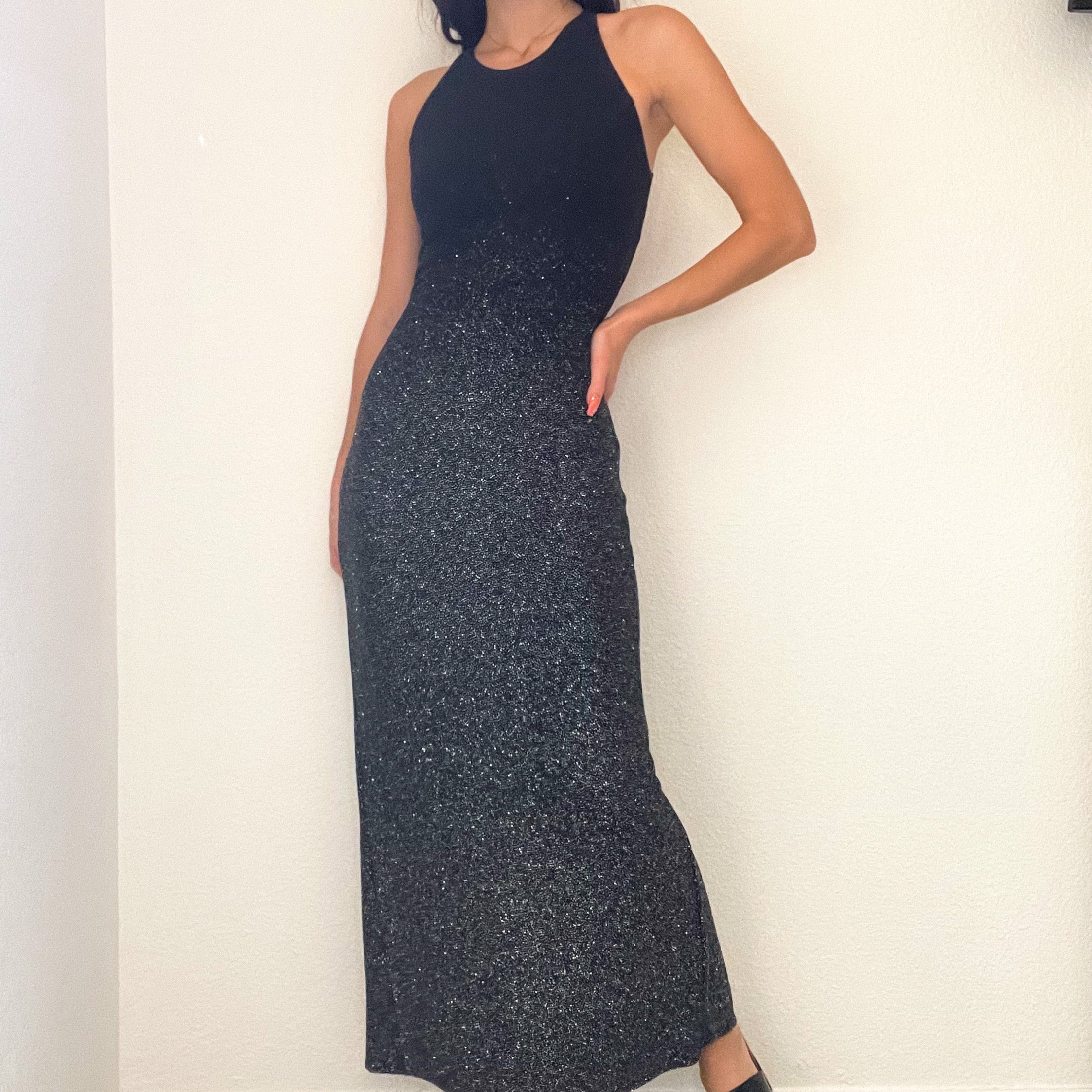 Vintage Black Sparkle Gown