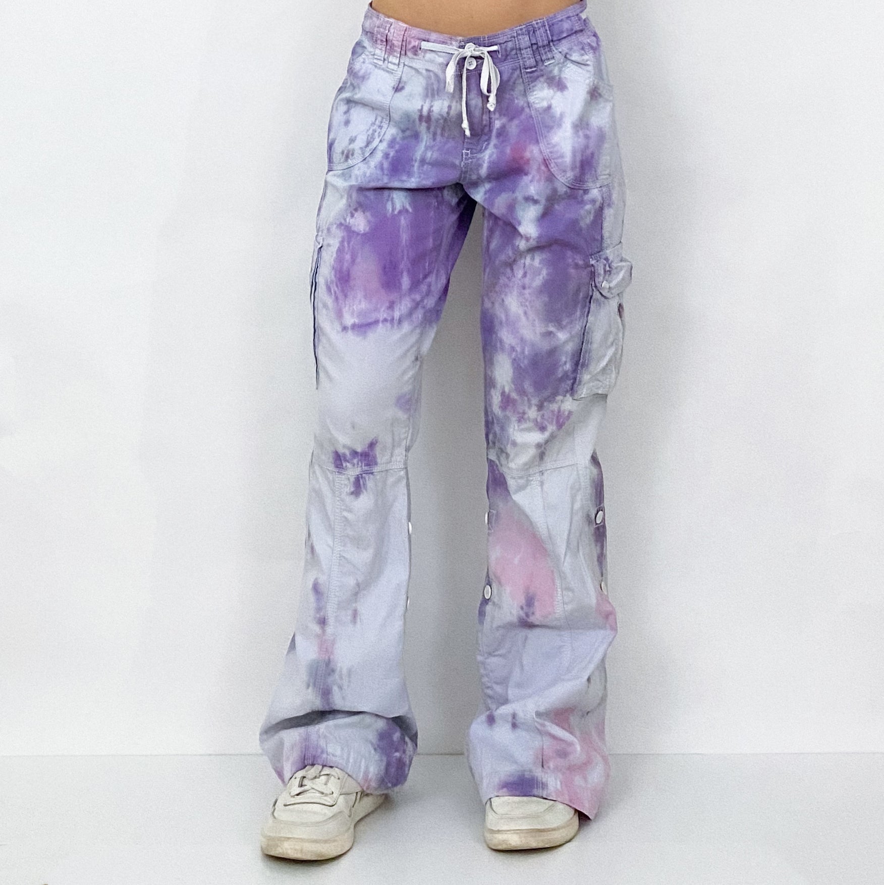 Y2K Purple Tie Dye Cargo Pants