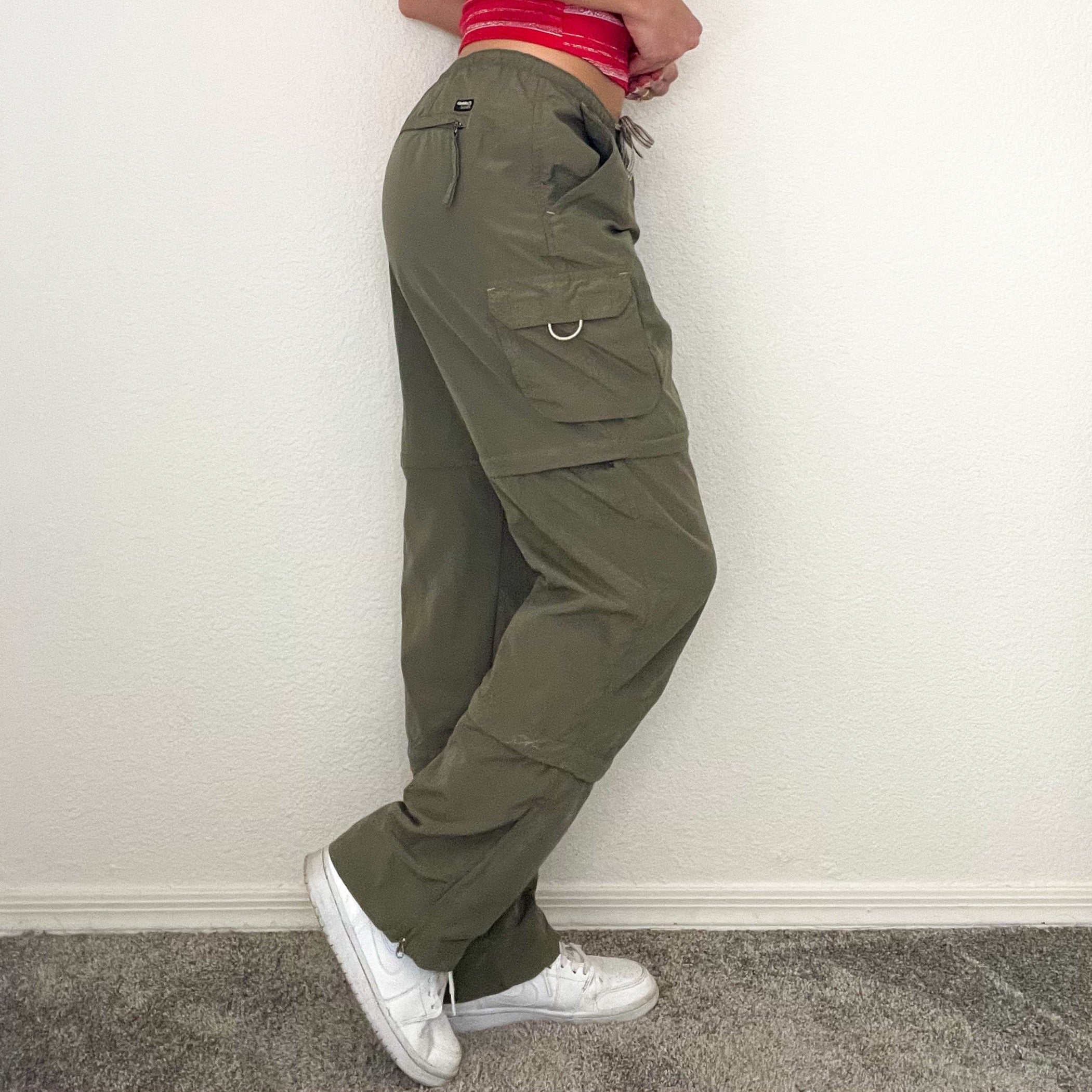 Olive Zipper Cargo Pants