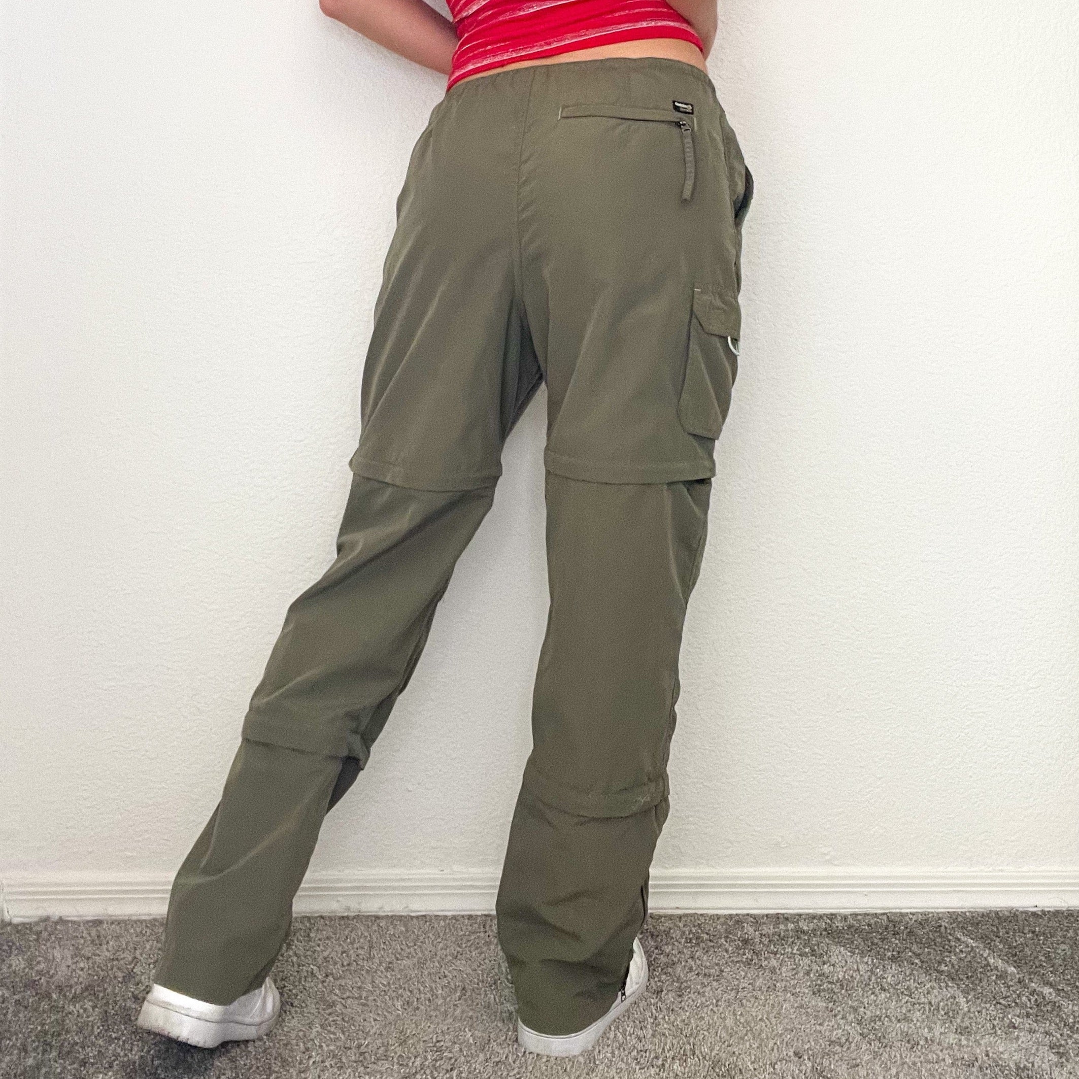 Olive Zipper Cargo Pants