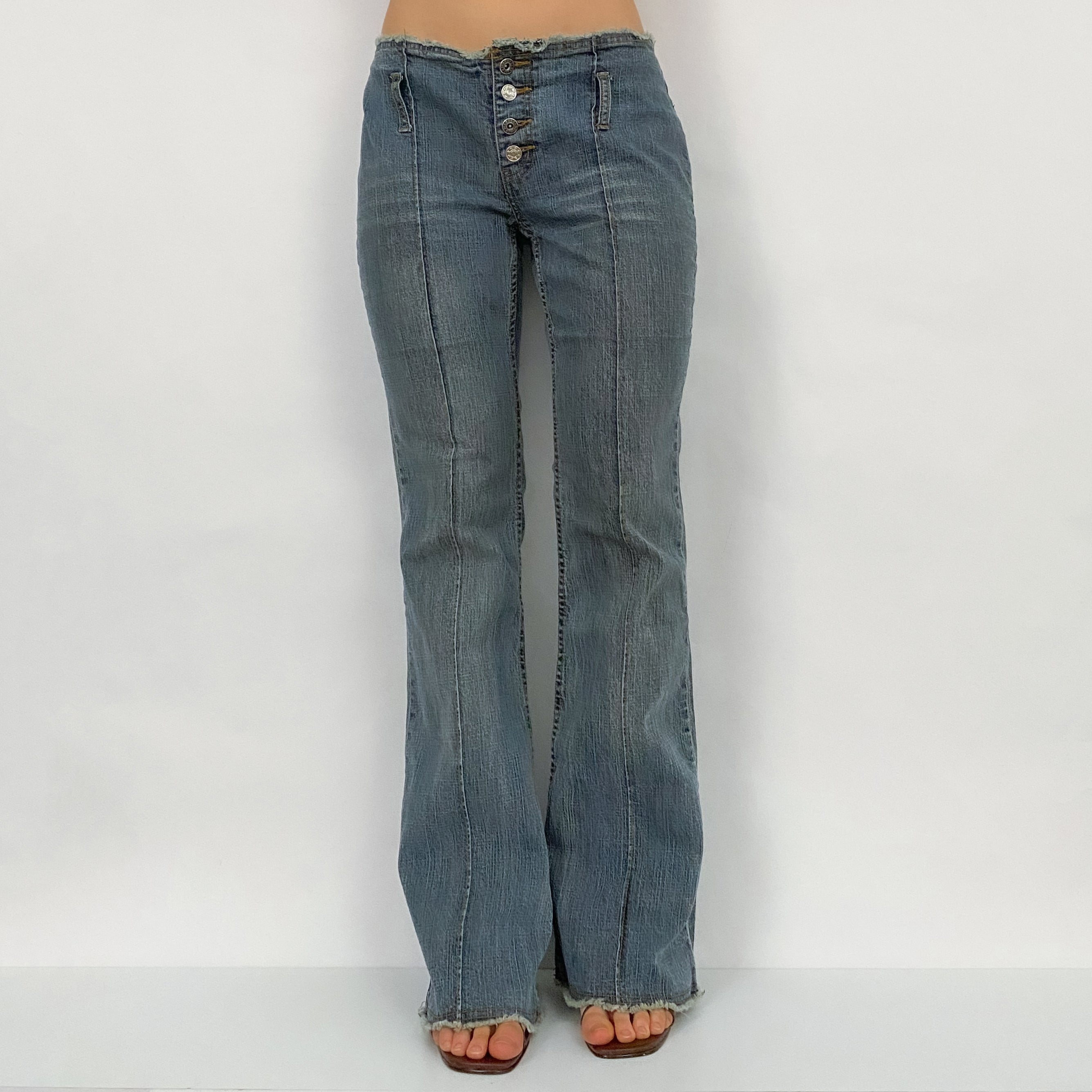 Zana Di Low Rise Frayed Jeans
