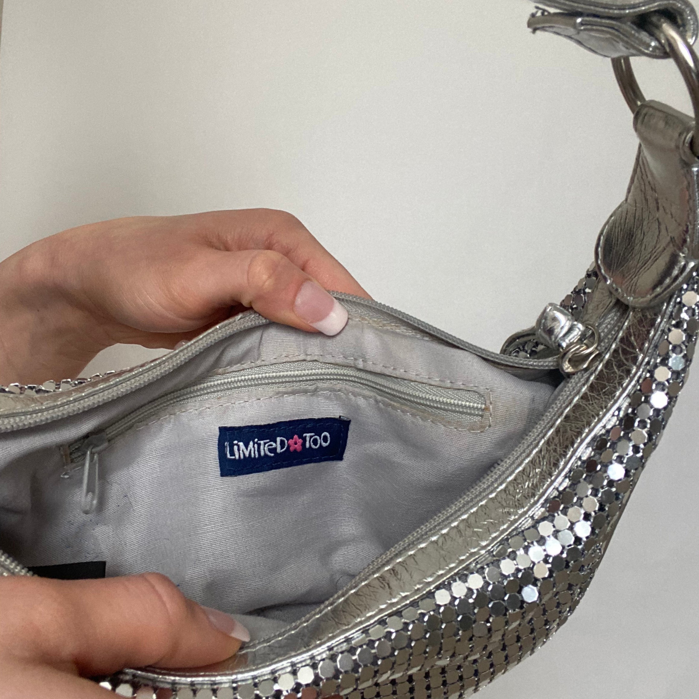 Y2K Silver Chainmail Mini Bag