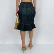 Denim Trumpet Midi Skirt - Medium