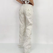 Y2K Cream Cargo Pants - Large