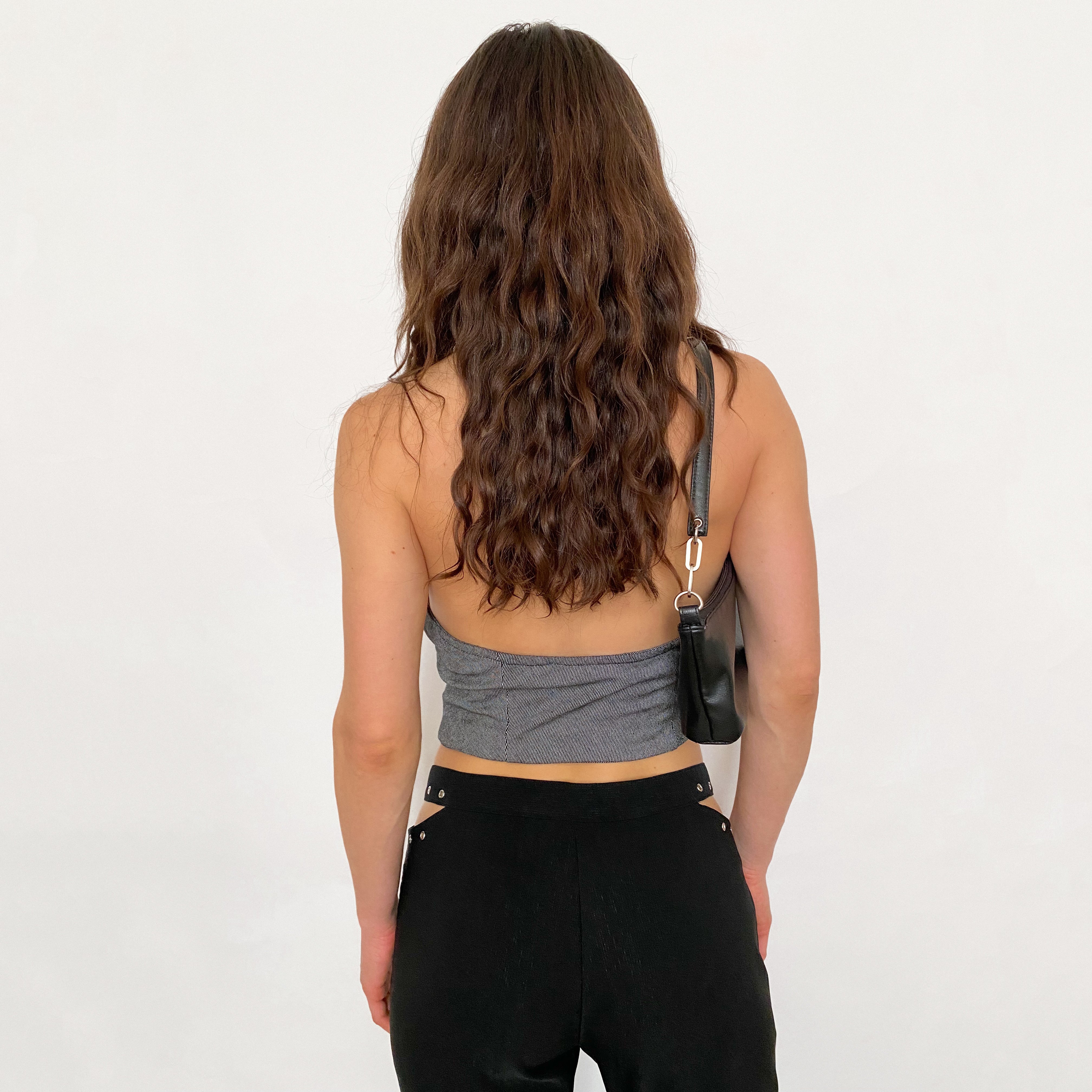 Y2K Pinstripe Halter Vest