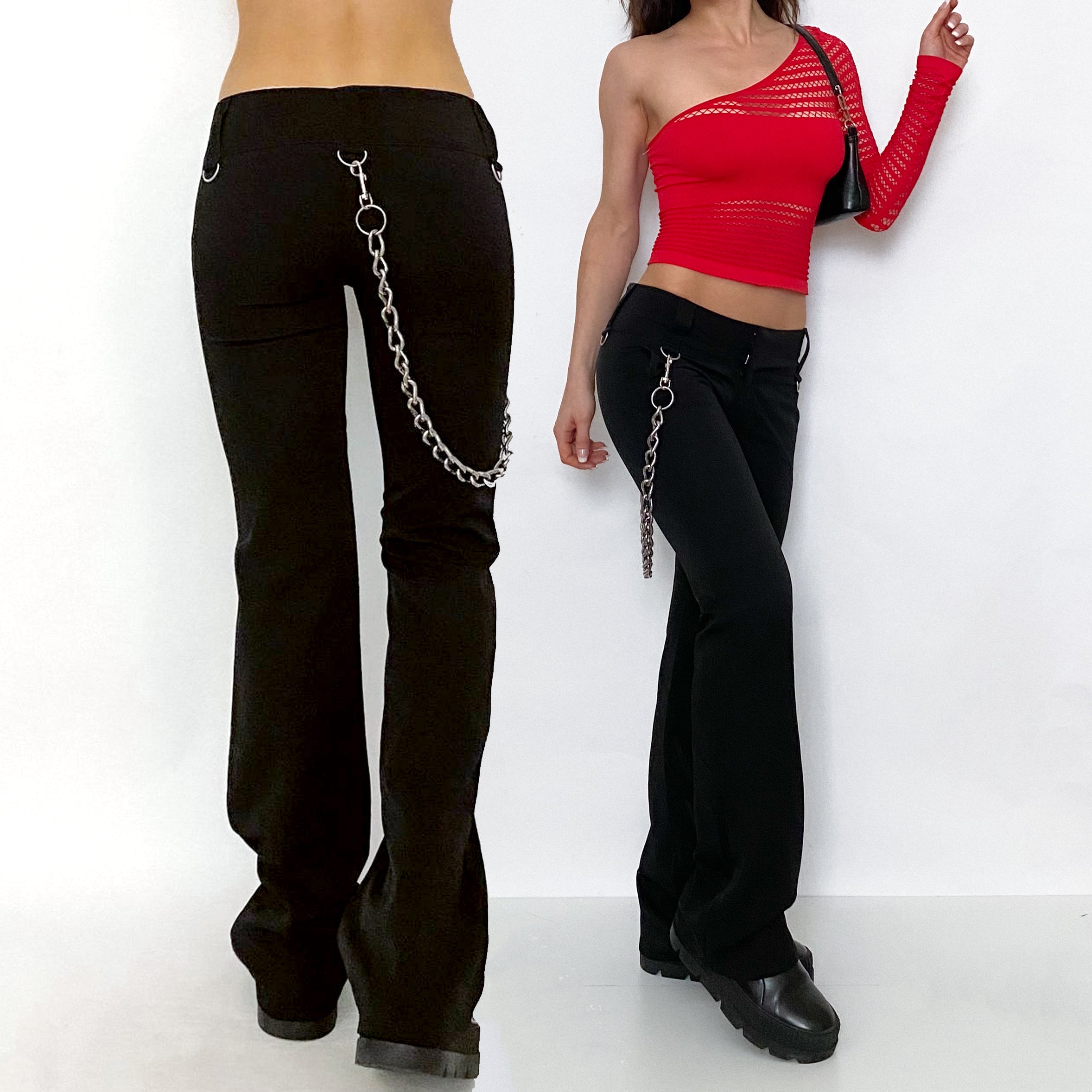 Y2K Mall Goth Chain Trouser Pants