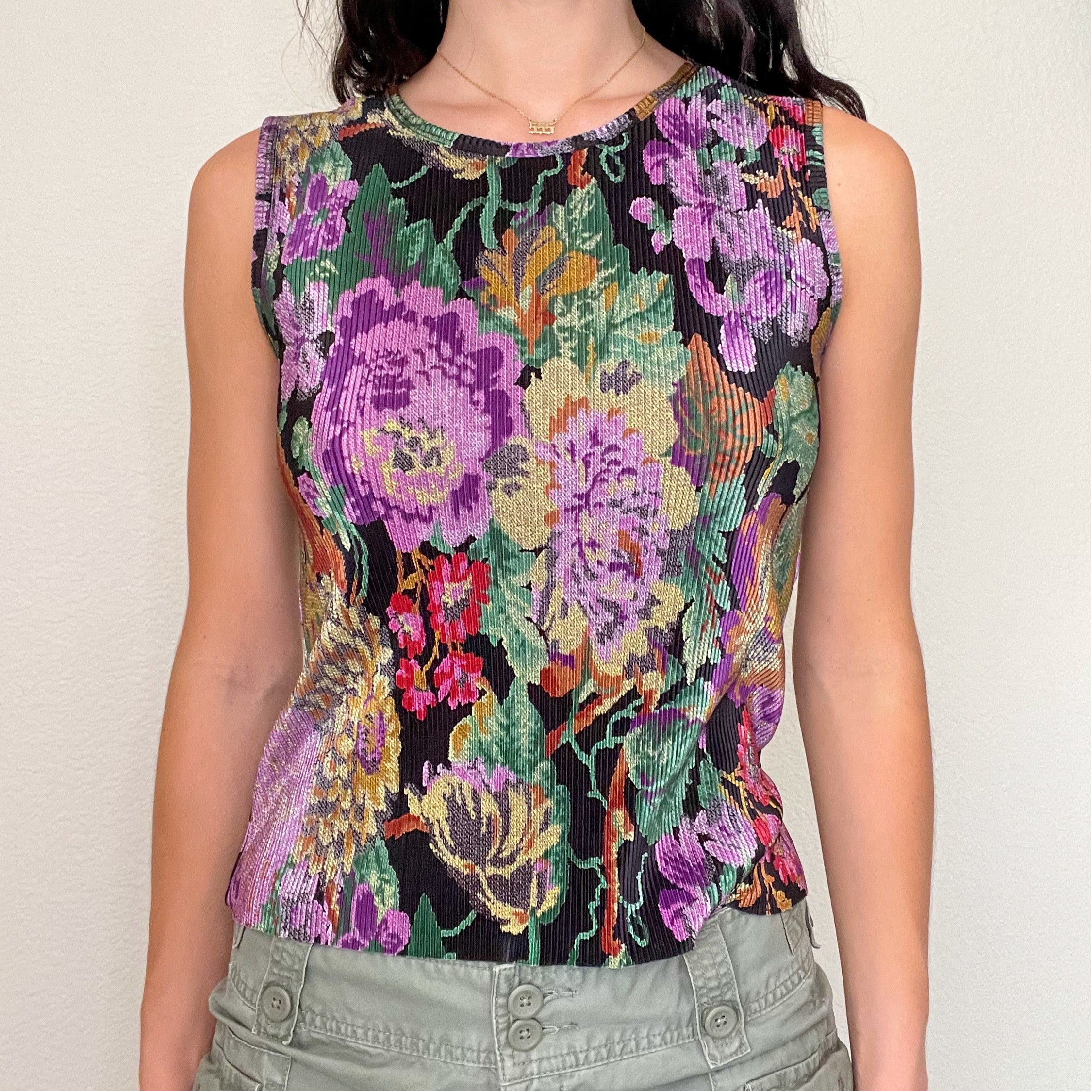 Floral Accordion 90s Tank