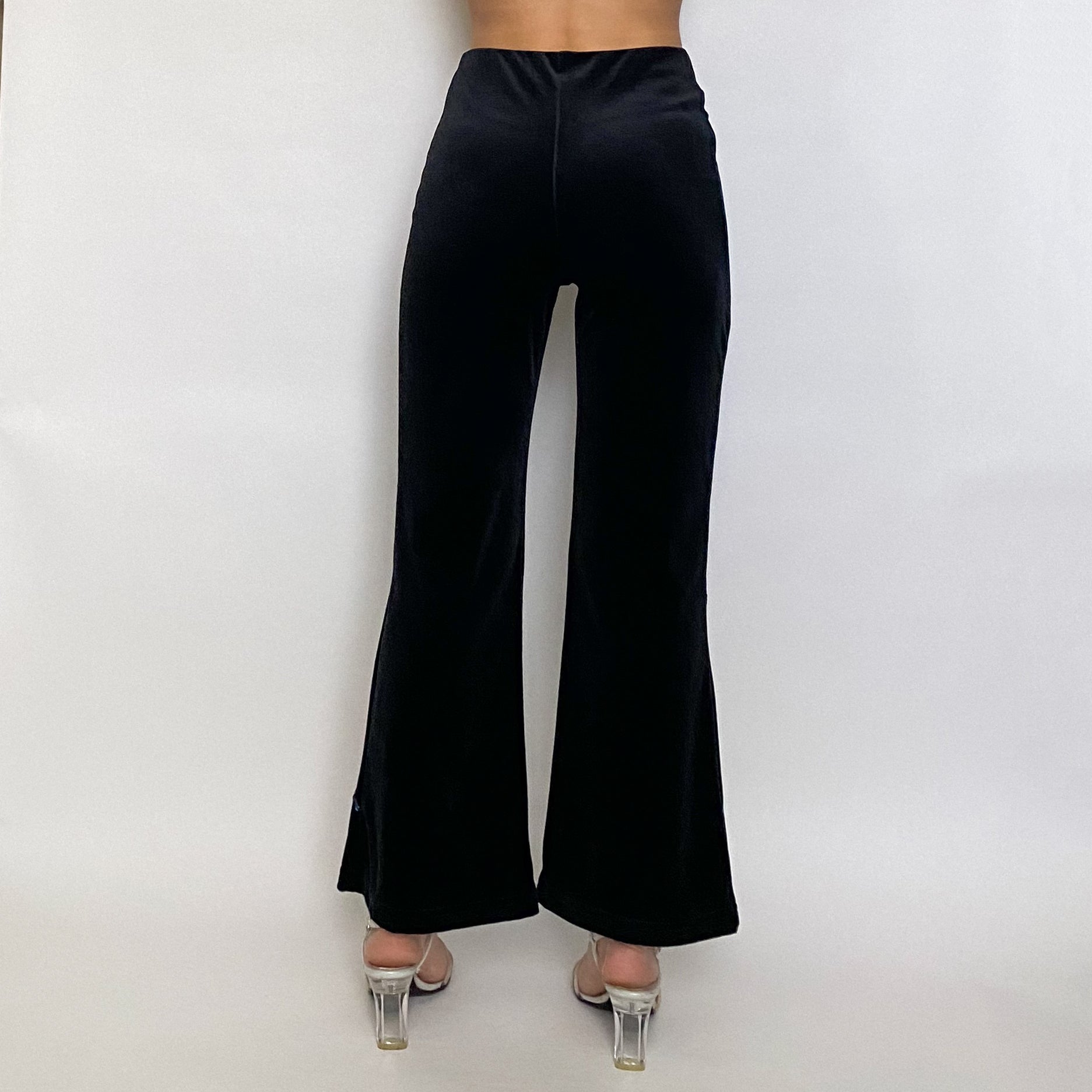 velvet sequin cropped flares - small