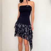 Black Butterfly Y2K Tube Dress