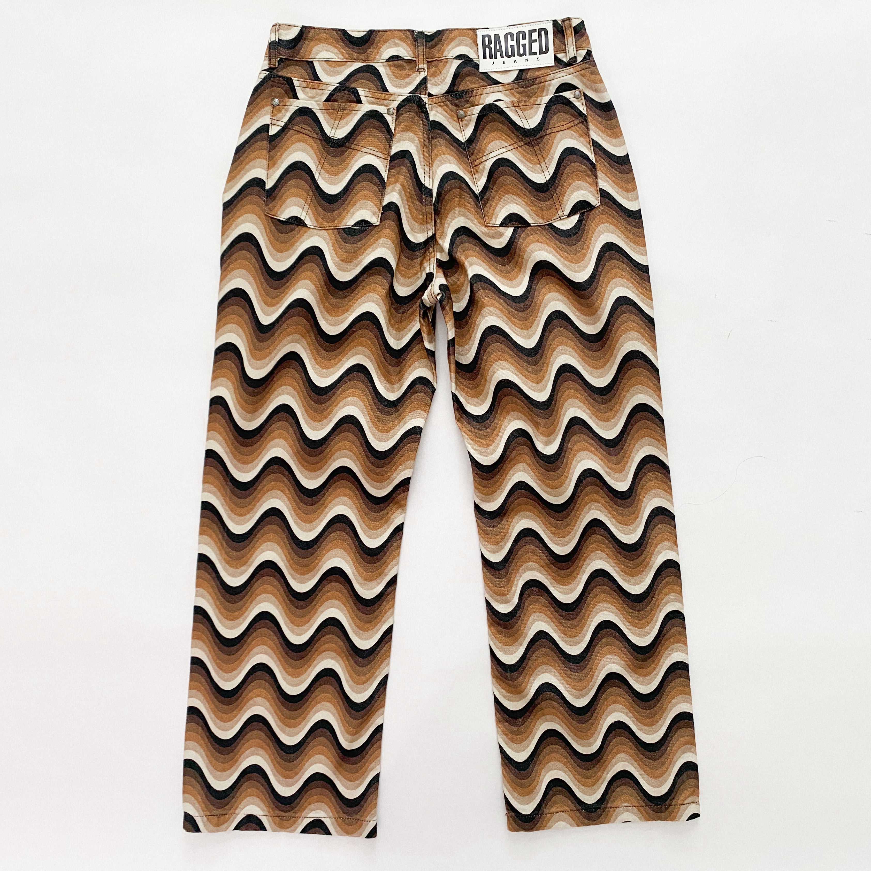 Ragged Priest Funky Groovy Wave Jeans in Brown and Tan