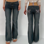 Y2K Butterfly Jeans - Small