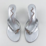 Silver Party Sandals - Size 8