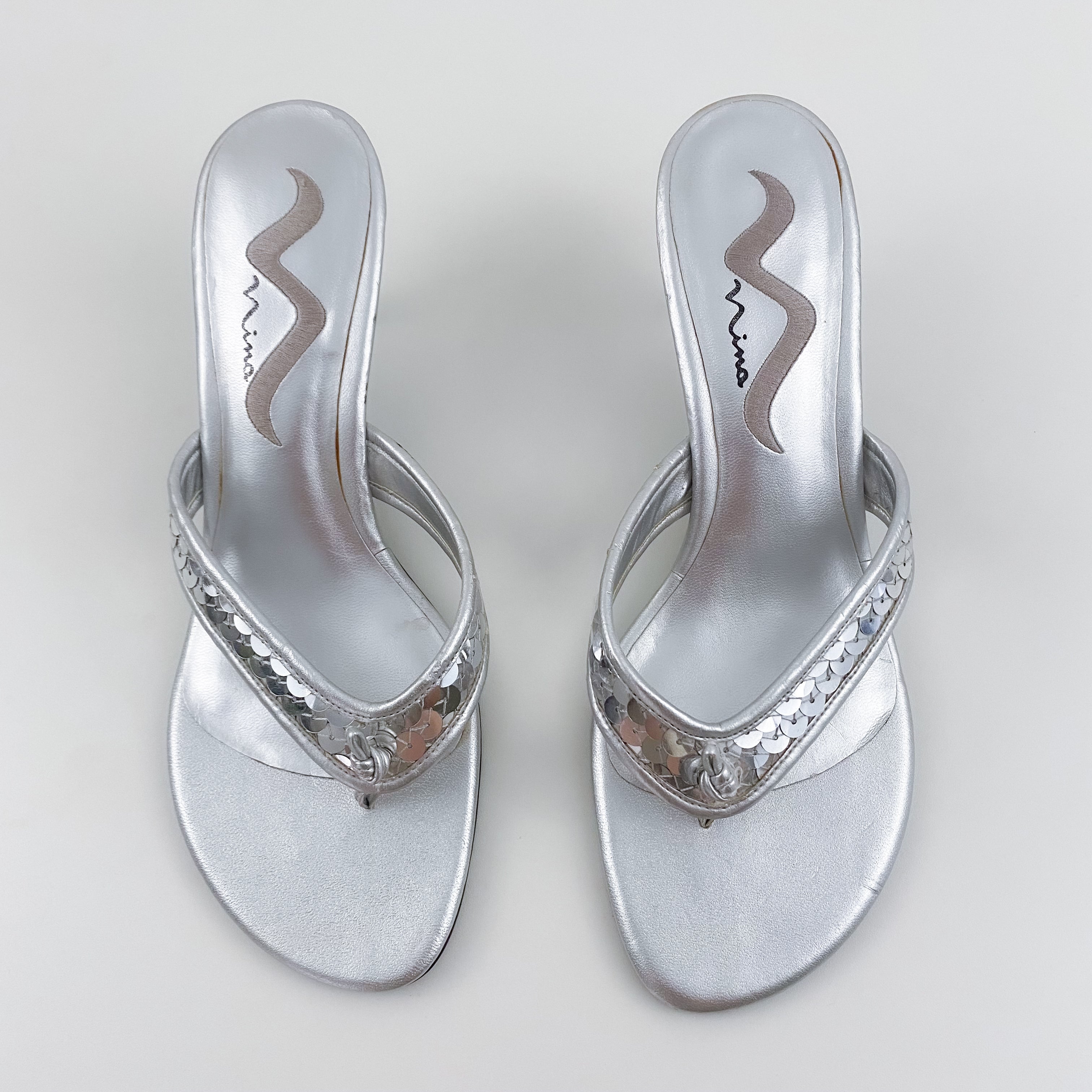Silver Party Sandals - Size 8