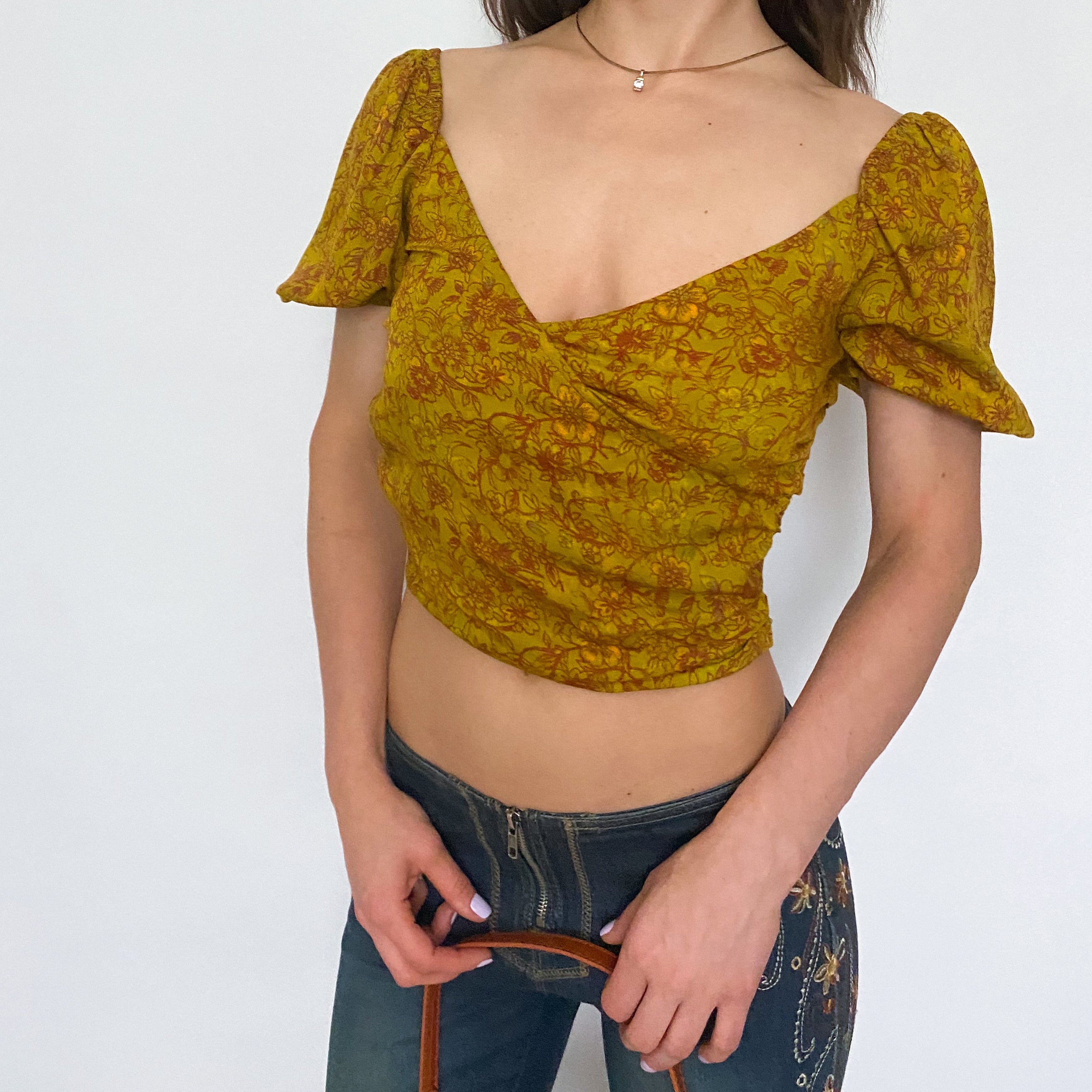boho crop top - small