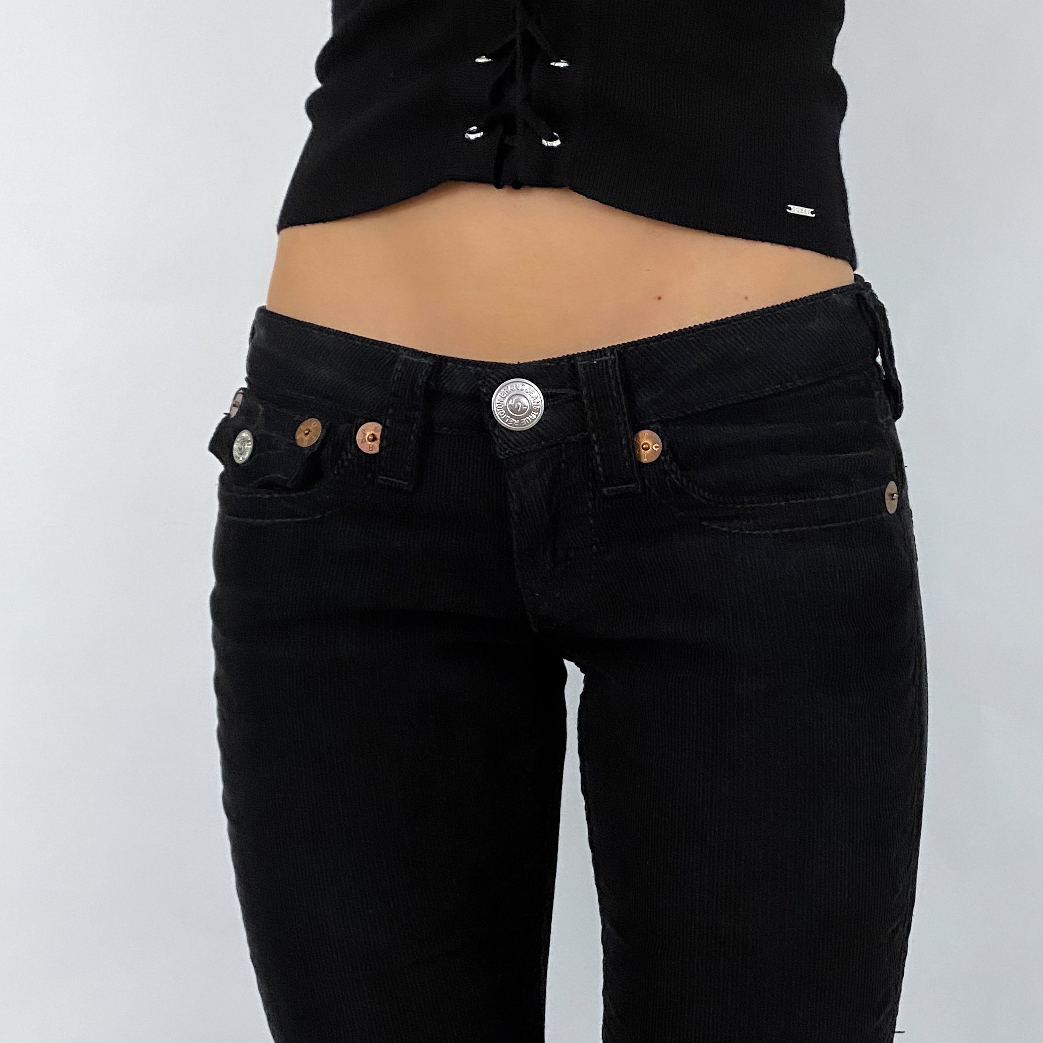 True Religion Black Corduroy Flares - Size 26