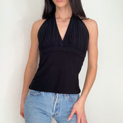 Black Slinky Y2K Halter Top
