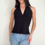 Black Slinky Y2K Halter Top