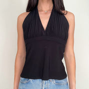Black Slinky Y2K Halter Top