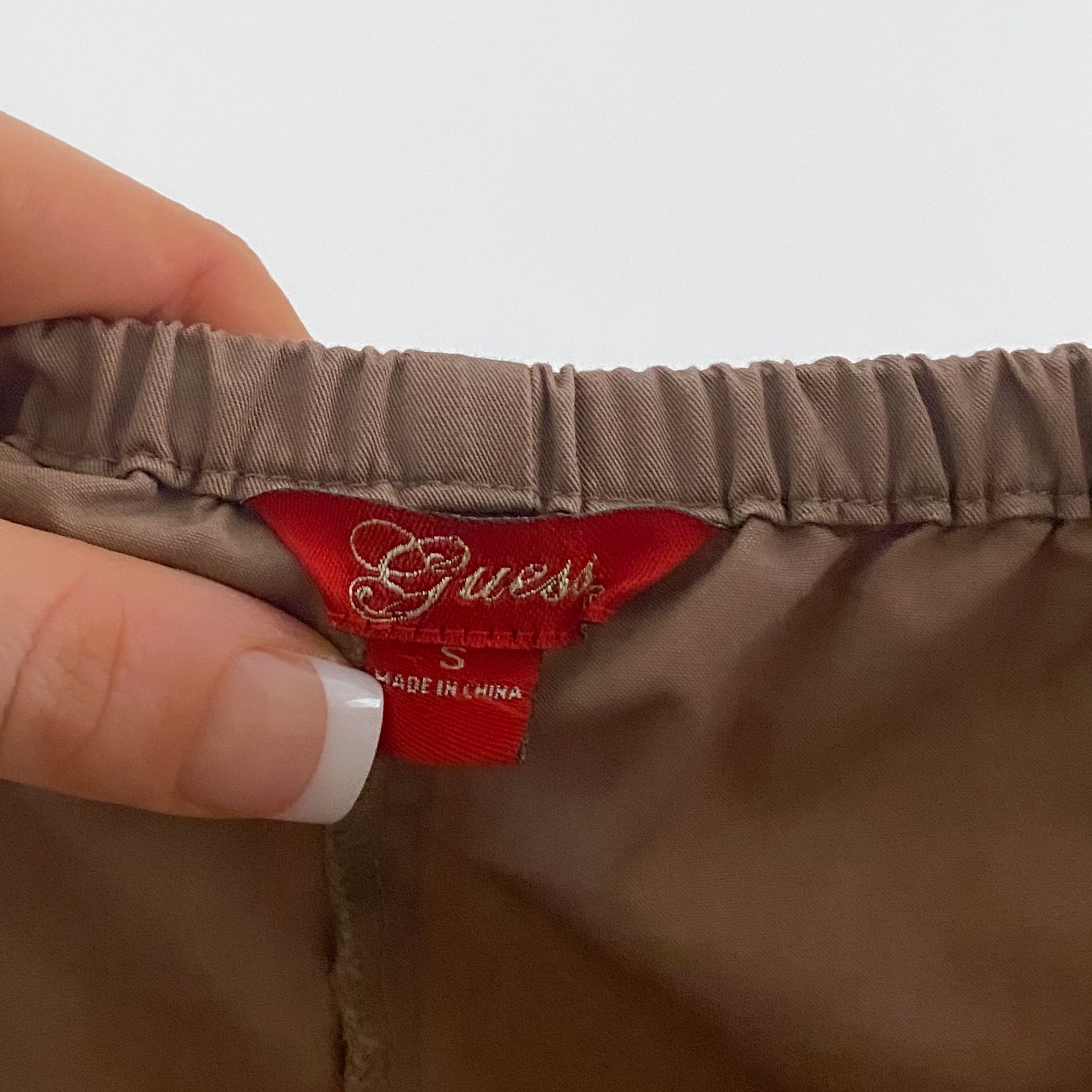 Guess Khaki Collared Mini Dress - Small
