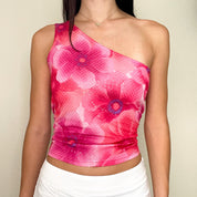 Pink Y2K One Shoulder Top
