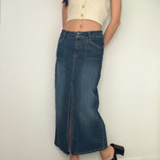 Y2K Denim Maxi Skirt