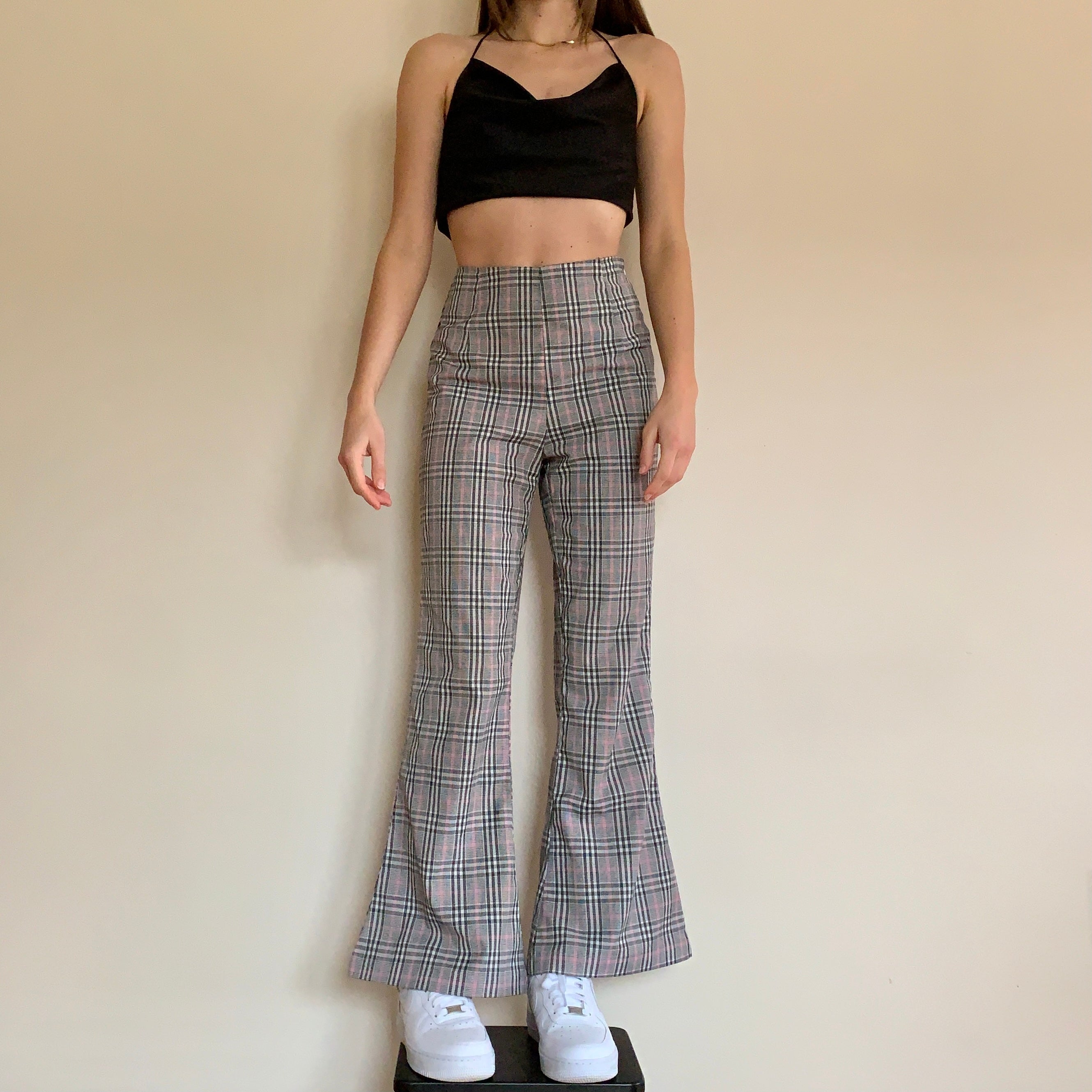 Y2K Plaid Flares