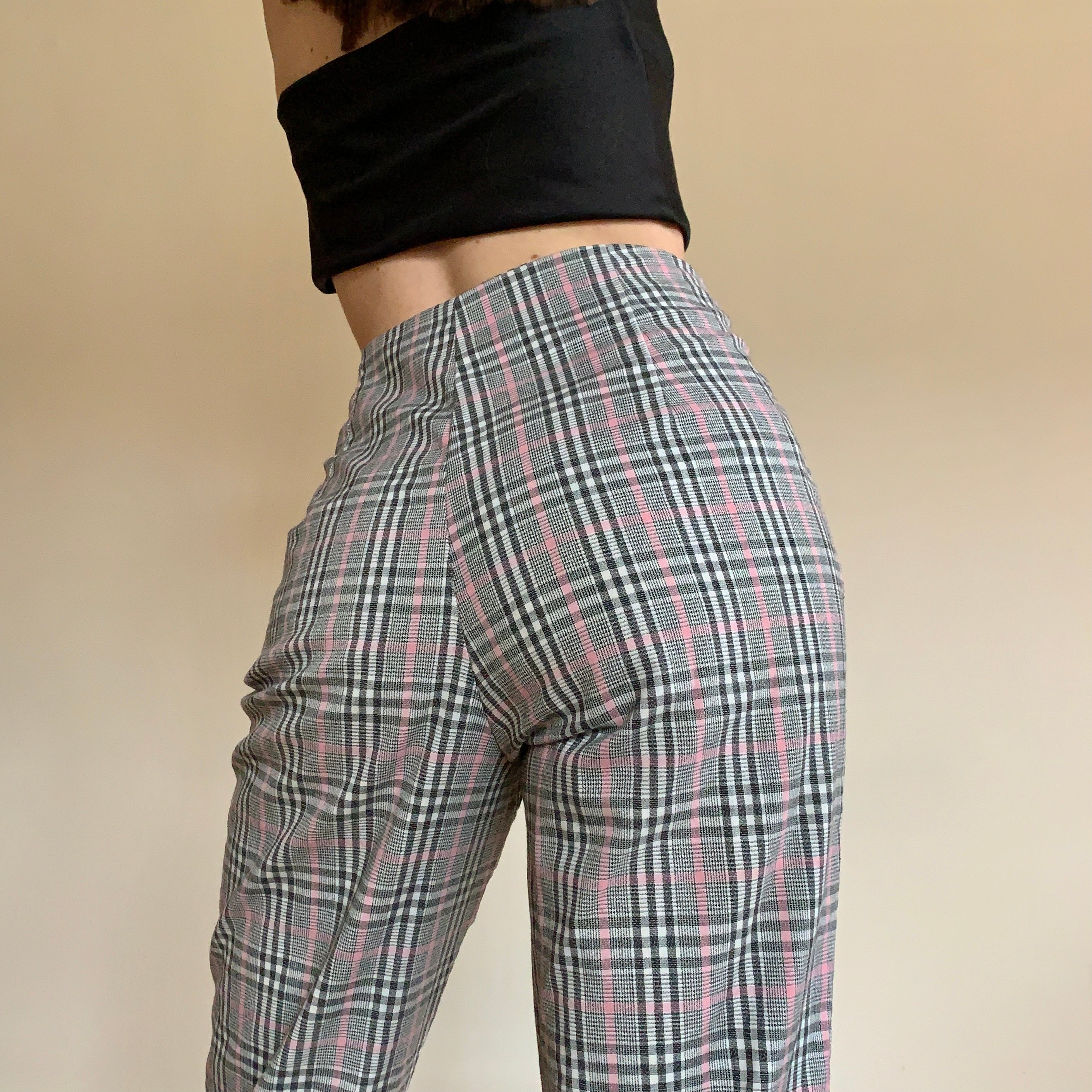 Y2K Plaid Flares