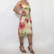 buttercream floral midi dress - small