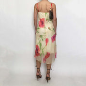 buttercream floral midi dress - small