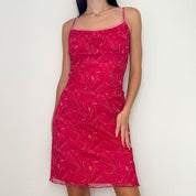 Vintage 90s Milk Maid Pink Paisley Dress