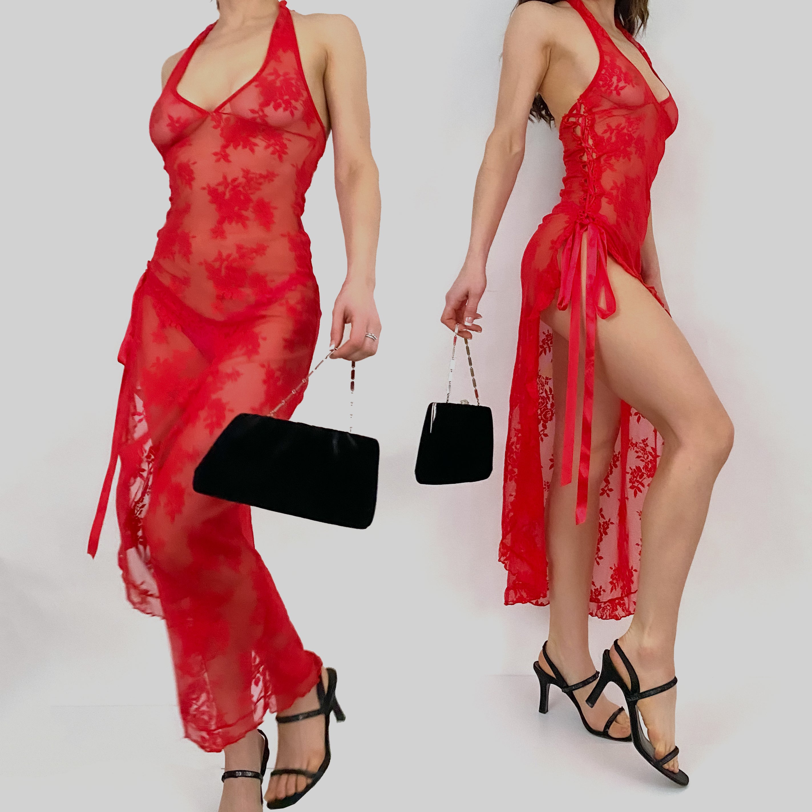 Red Lace Lolita Dress - S/M