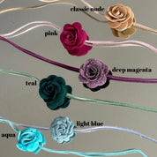 Aqua Florette Suede Tie Choker