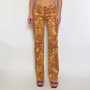 safari floral pants - size 6