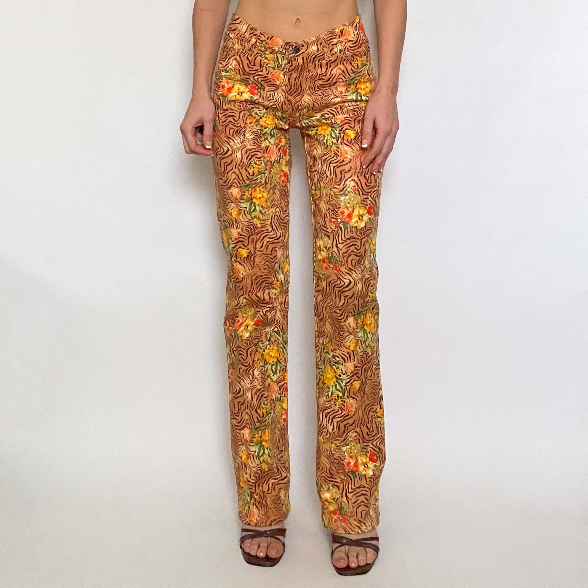 safari floral pants - size 6