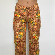 safari floral pants - size 6