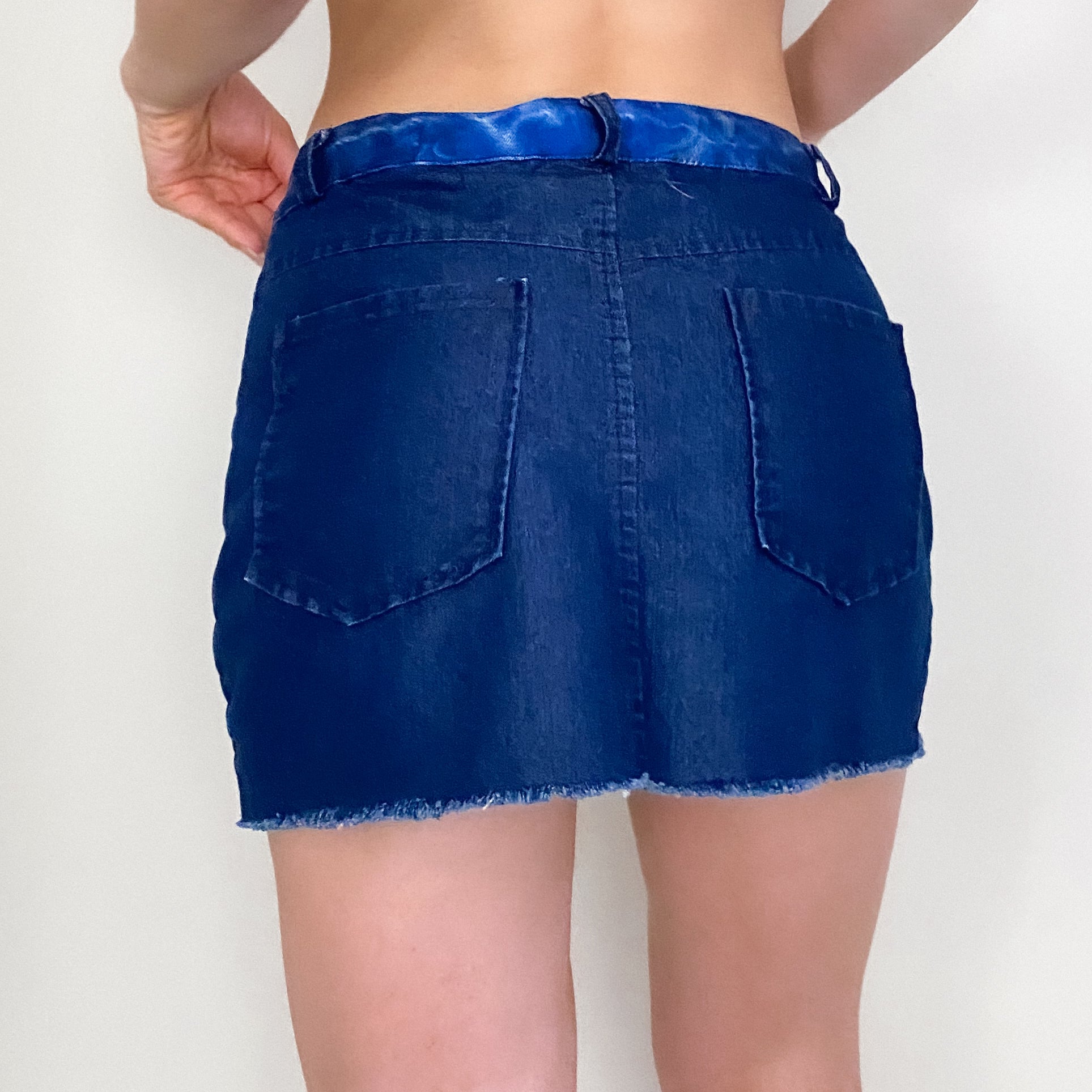 Vintage Funky Swirl Denim Mini - Small