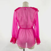 Hot Pink Organza Blouse - Medium
