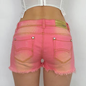Y2K Pink Denim Shorts - Small