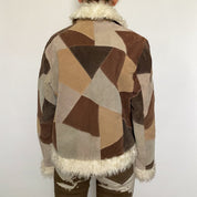leather patchwork jacket - medium