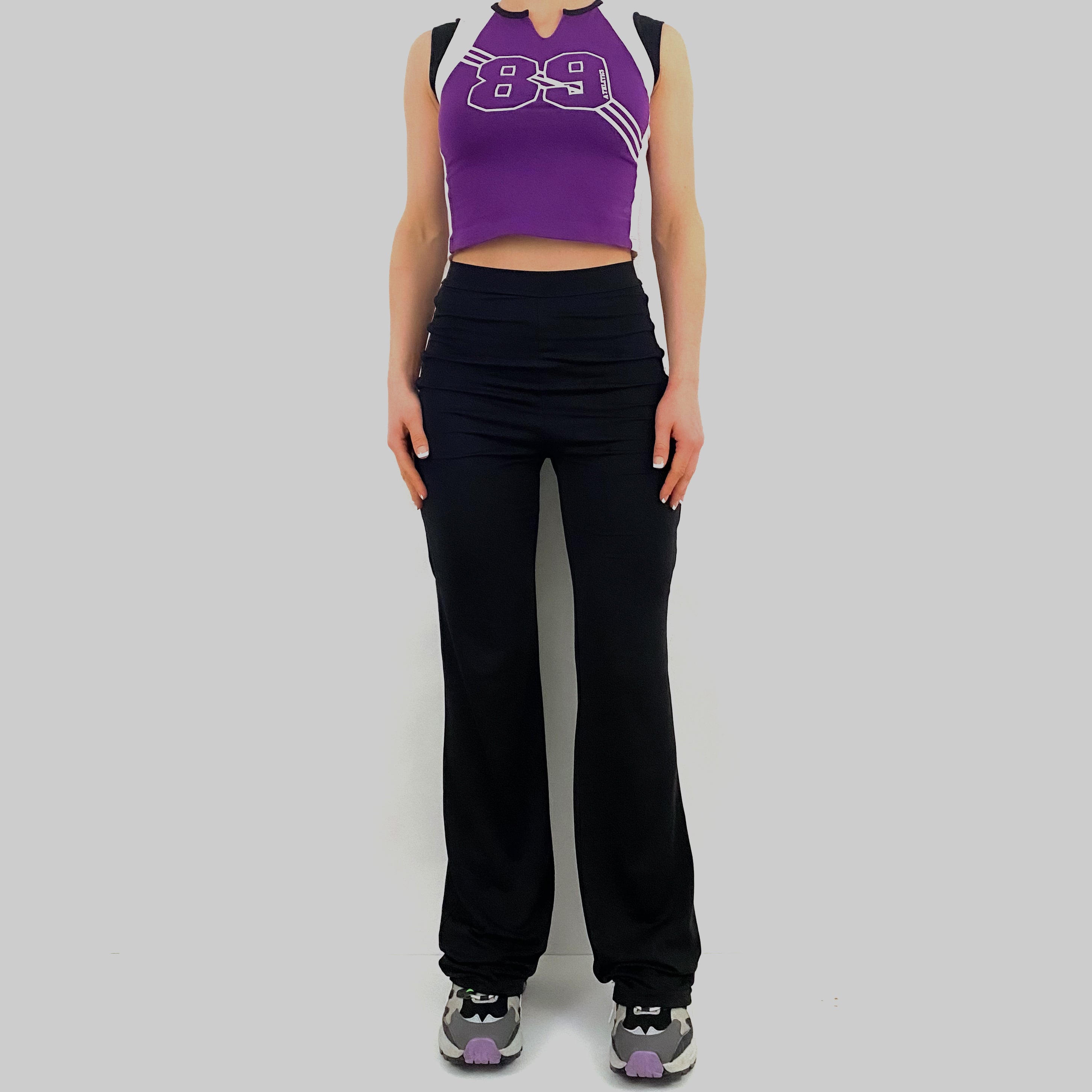 Black Cut Out Stretch Pants - Medium