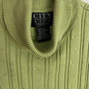 Lime Silk Sleeveless Turtleneck - Small