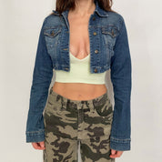 guess cropped denim jacket - small