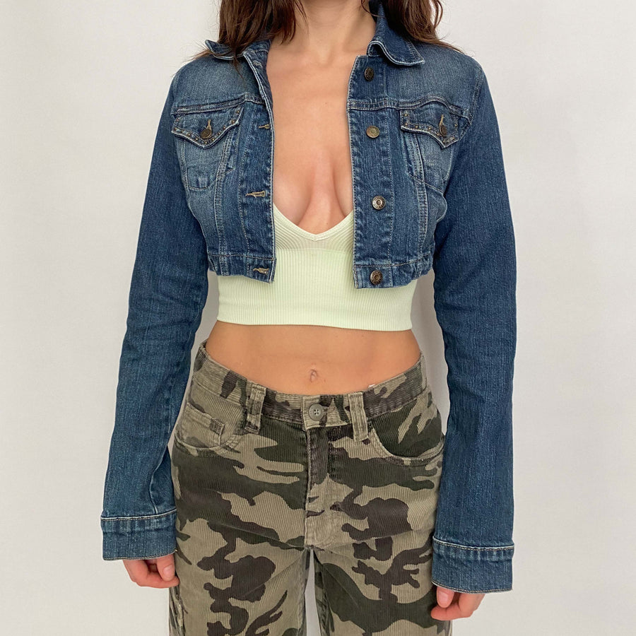 guess cropped denim jacket